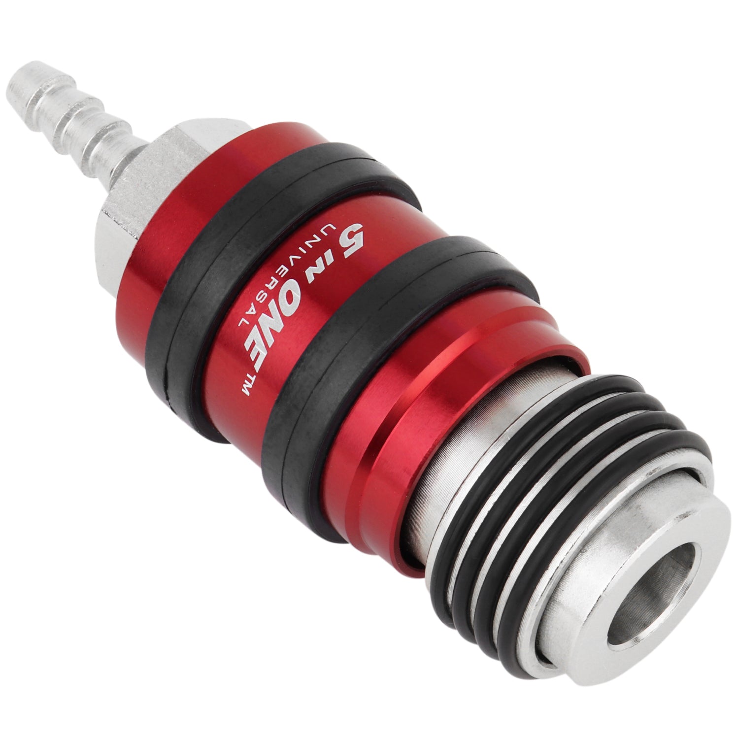 5 In ONE® Universal Safety Exhaust Hose Barb Industrial Coupler, 1/4