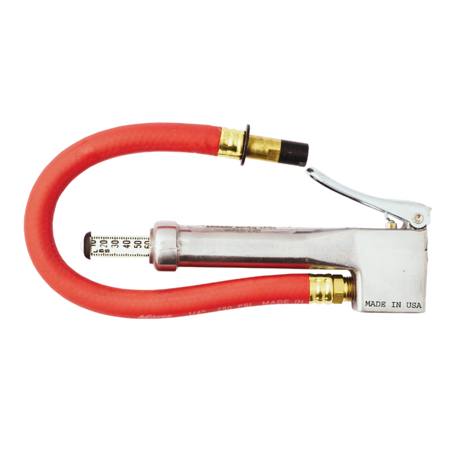 Bayonet Tire Inflator Gauge - Straight Air Chuck Head 10-120 PSI (Pack of 5)