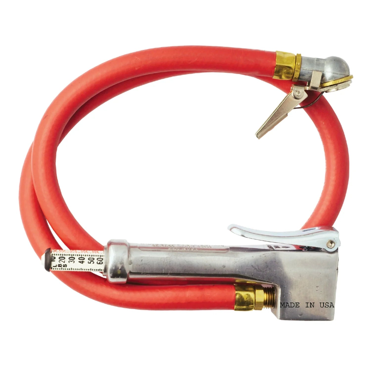 Bayonet Tire Inflator Gauge - Grip-Style Air Chuck Head to Lock onto Valve