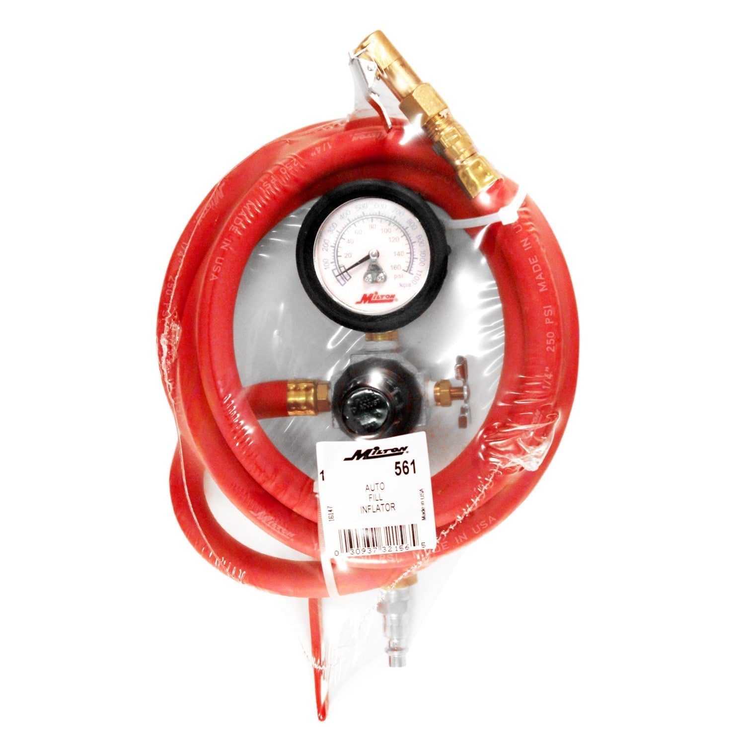 HD Truck Inflator Gauge, 7 ft. Rubber Air Hose, Easy On Grip, 10 - 160 PSI