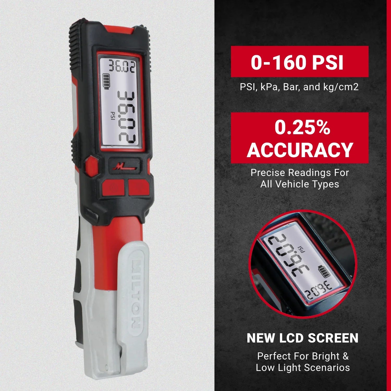 NEW & IMPROVED - EZ-LOCK™ Air Chuck s-581e Precision Digital Tire Inflator & Pressure Gauge (0-160 PSI), Extreme ± 0.25% Accuracy