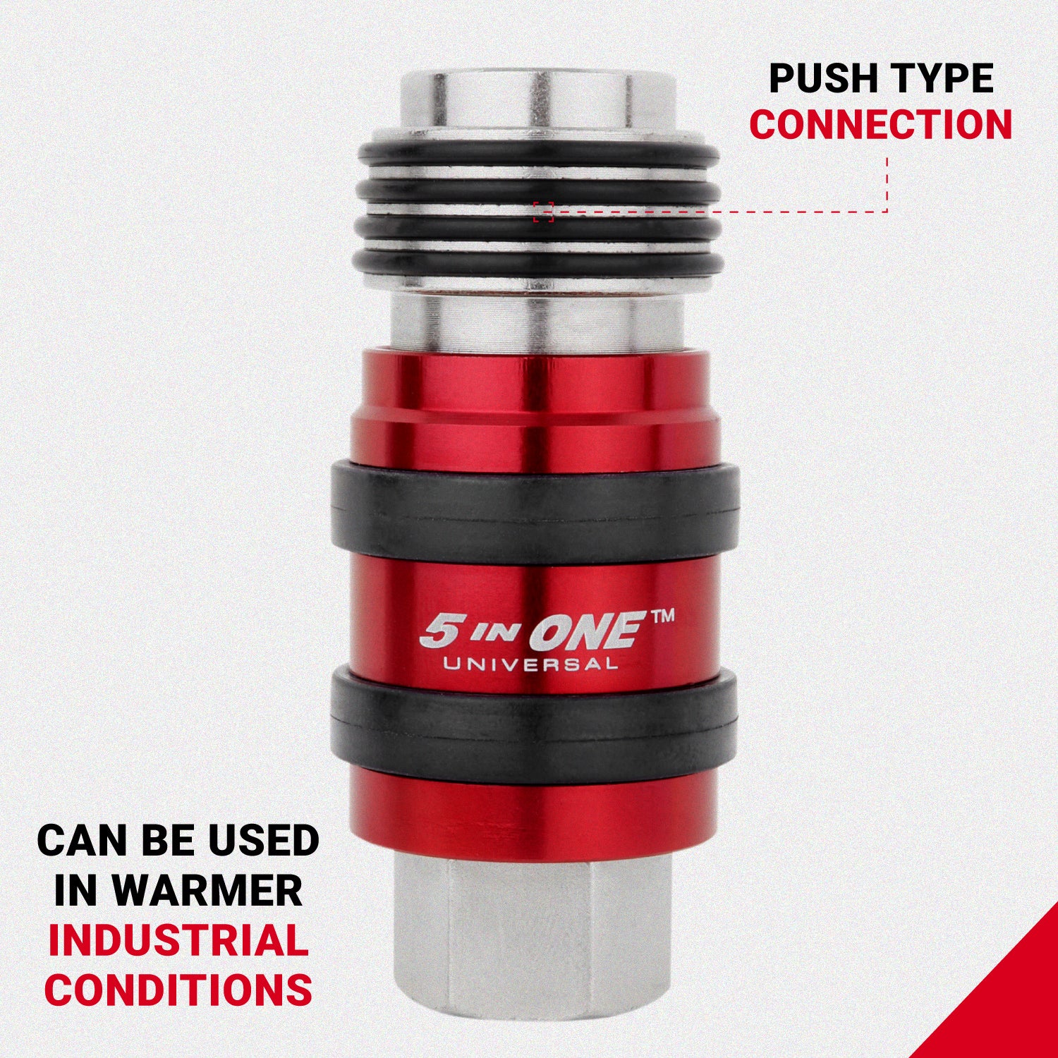 5 In ONE® Universal Safety Exhaust Quick-Connect Industrial Coupler, 1/4