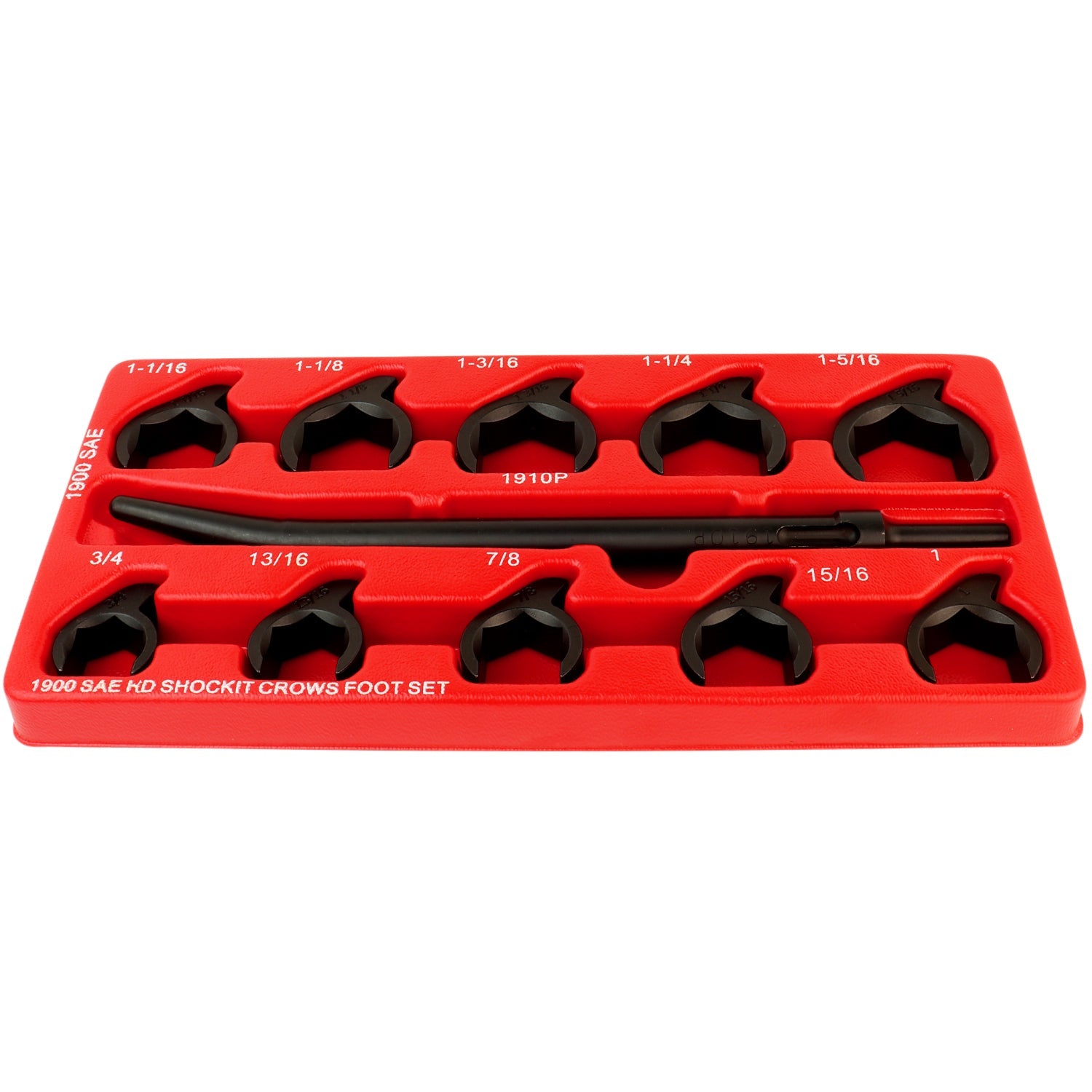 SHOCKIT® Crows Foot Industrial/Hydraulic Fittings Socket Remover Air Hammer Powered SAE Set & Metric Set - 10 Piece