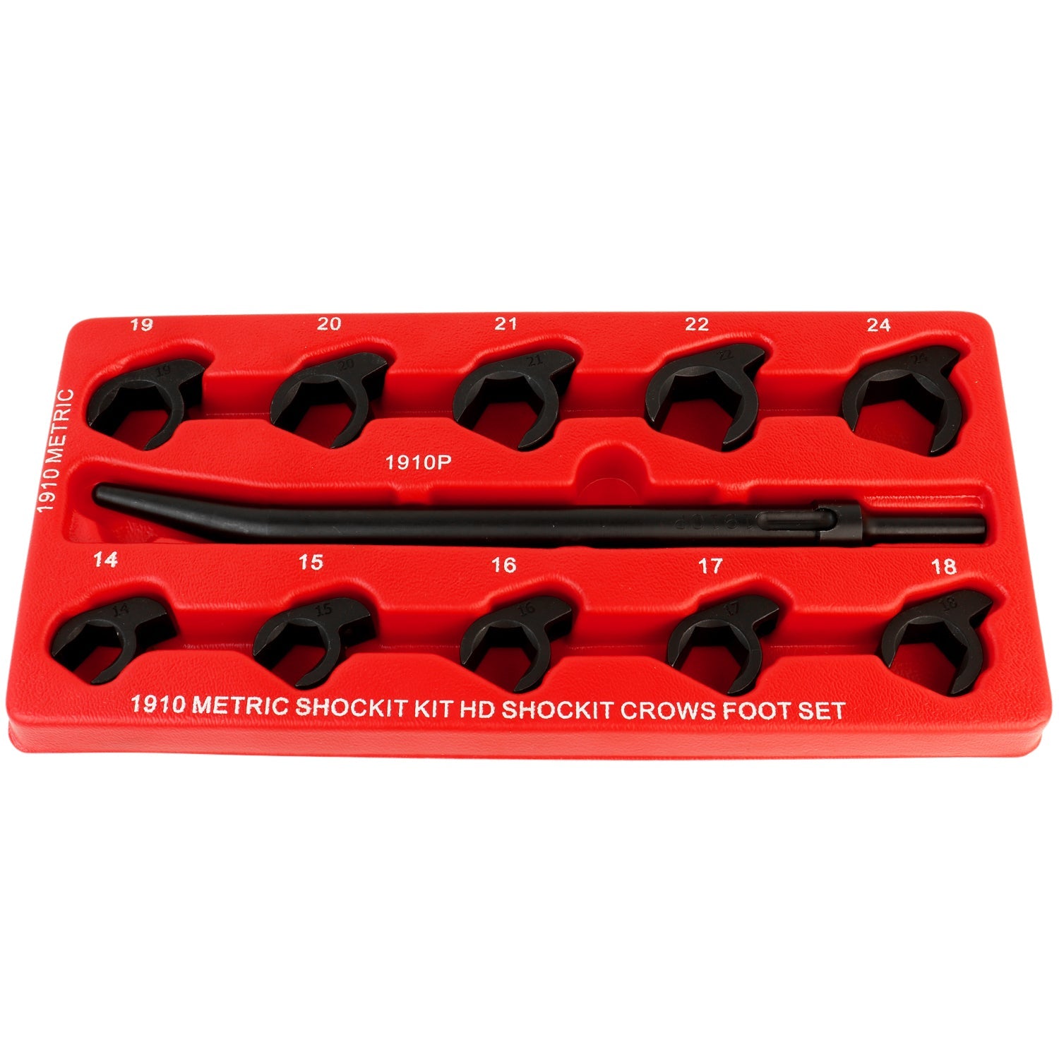 SHOCKIT® Crows Foot Industrial/Hydraulic Fittings Socket Remover Air Hammer Powered SAE Set & Metric Set - 10 Piece
