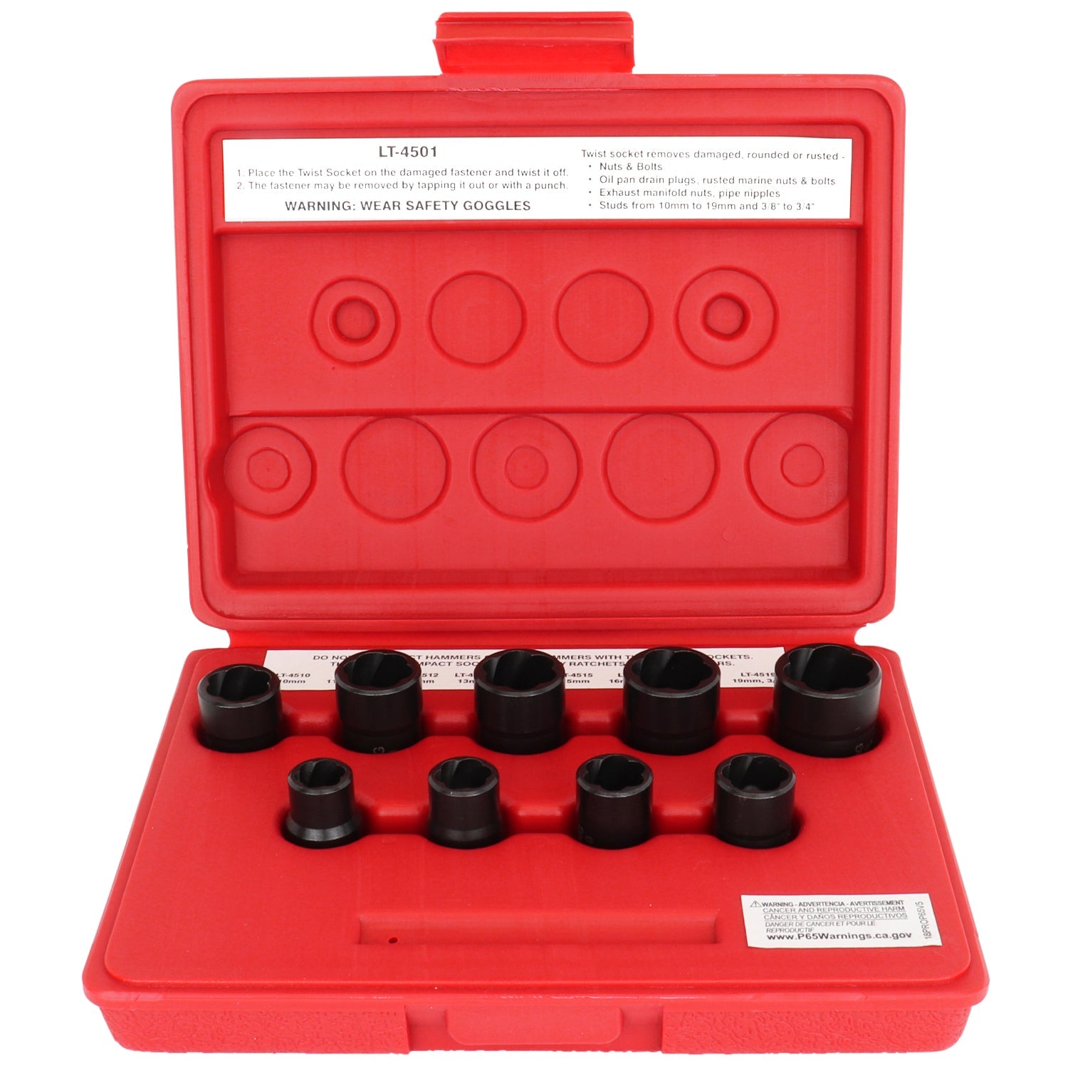 3/8″ Drive 9 Piece Twist Socket Fastener Removal Systems