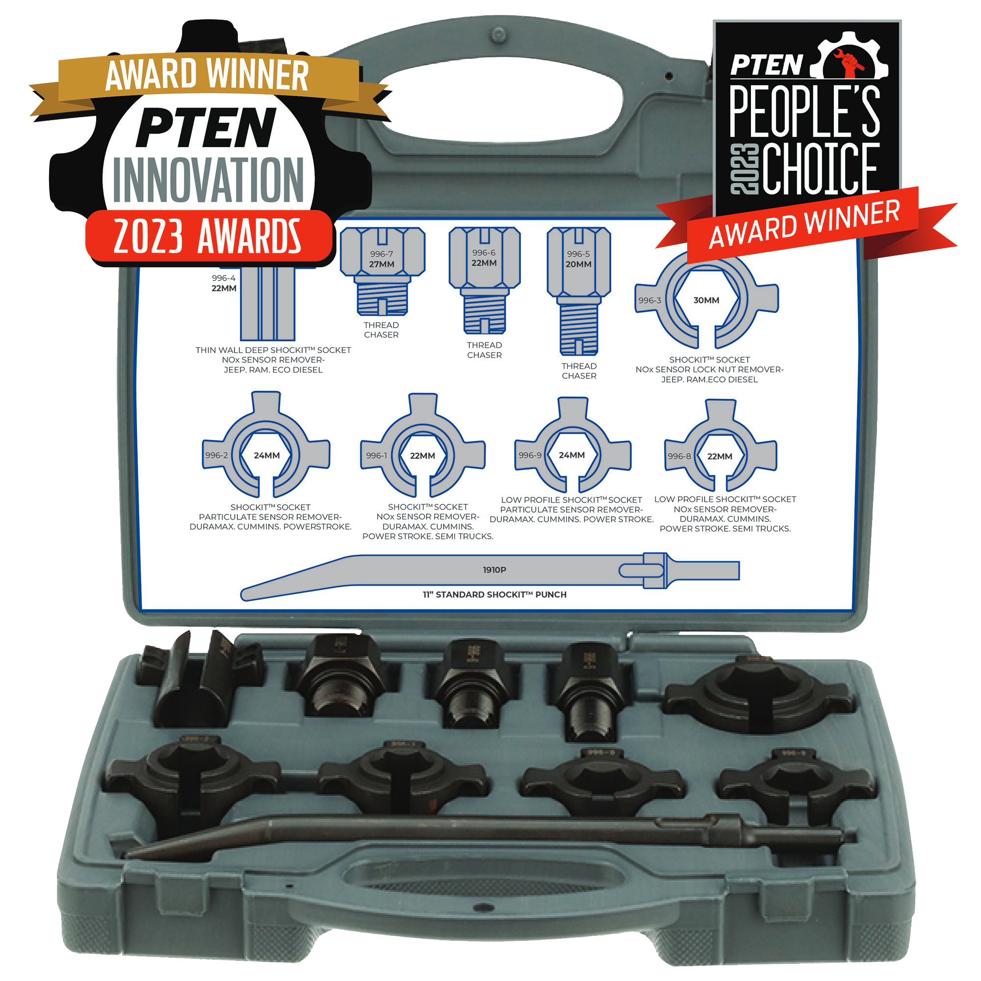 Shockit Socket Diesel and Domestic Gas NOx & Particulate Sensor Removal Kit - Award Winning LT996D