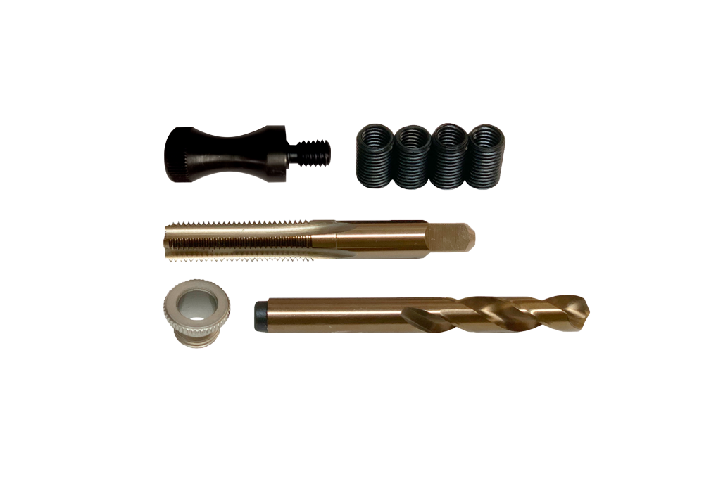 Thread Repair Kit with 8MM Black Oxide Inserts For Exhaust Manifold Bolts And More