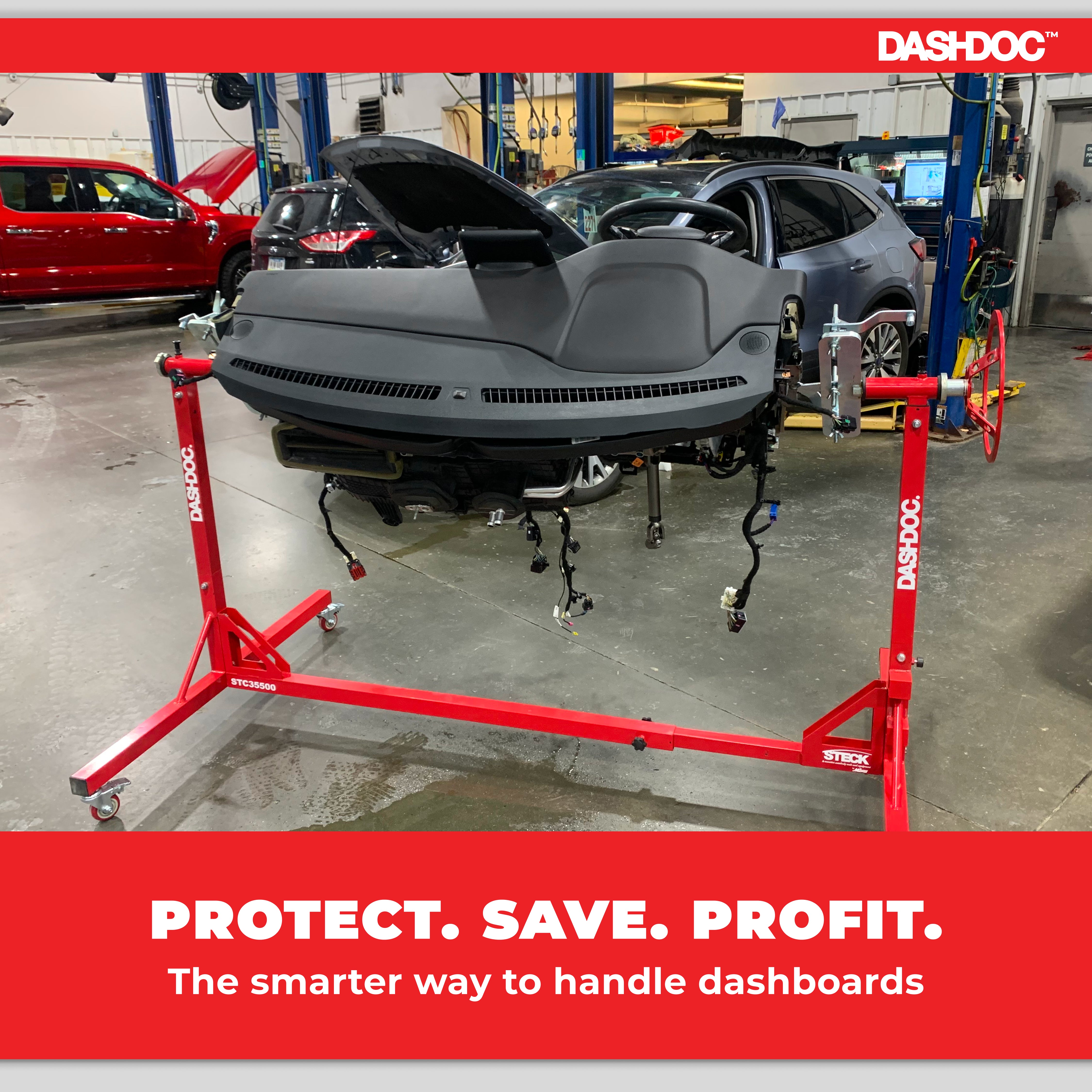 Auto dashboard service repair workbench with 360° rotation