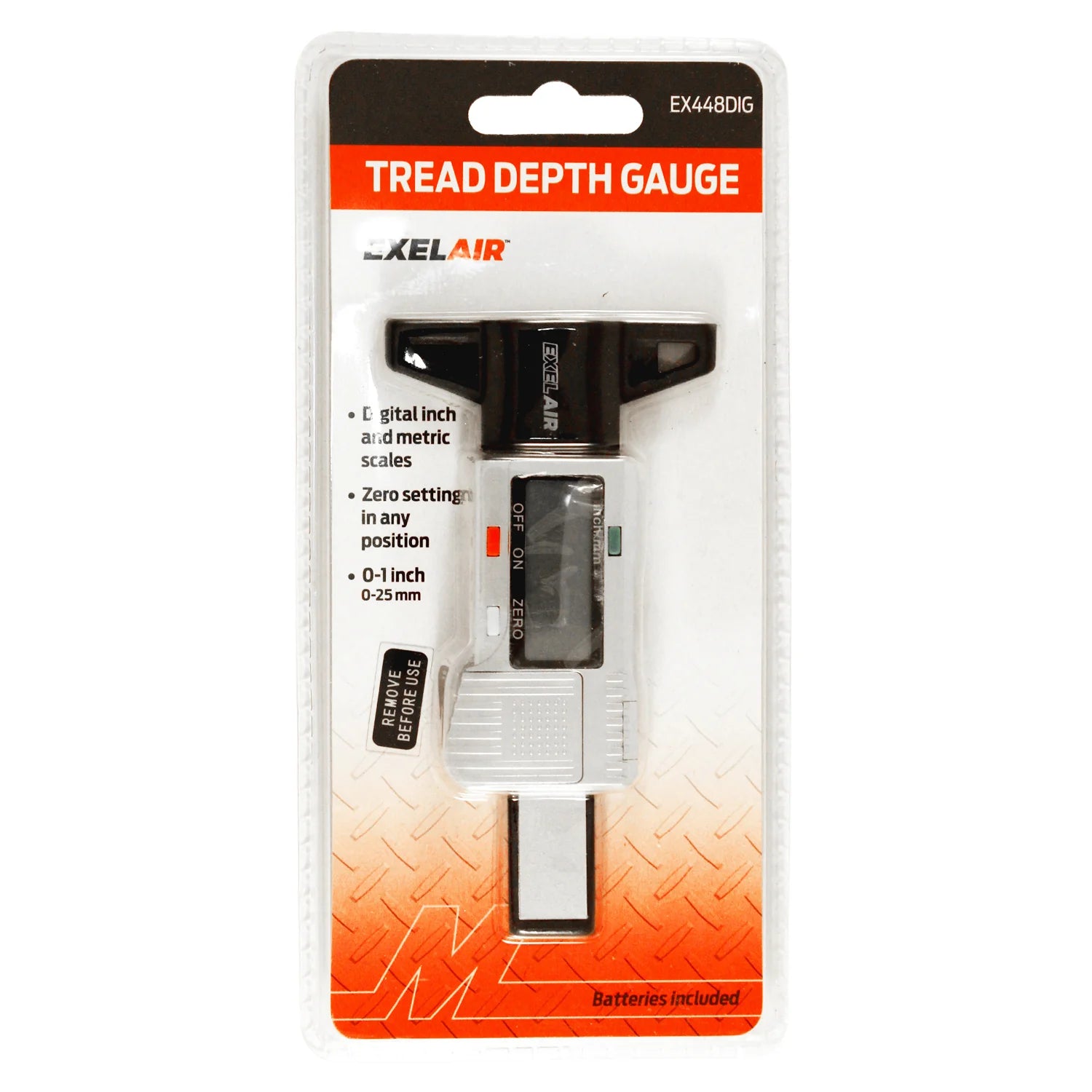 EXELAIR Digital Tire Tread Depth Gauge (0 to 1” Range)