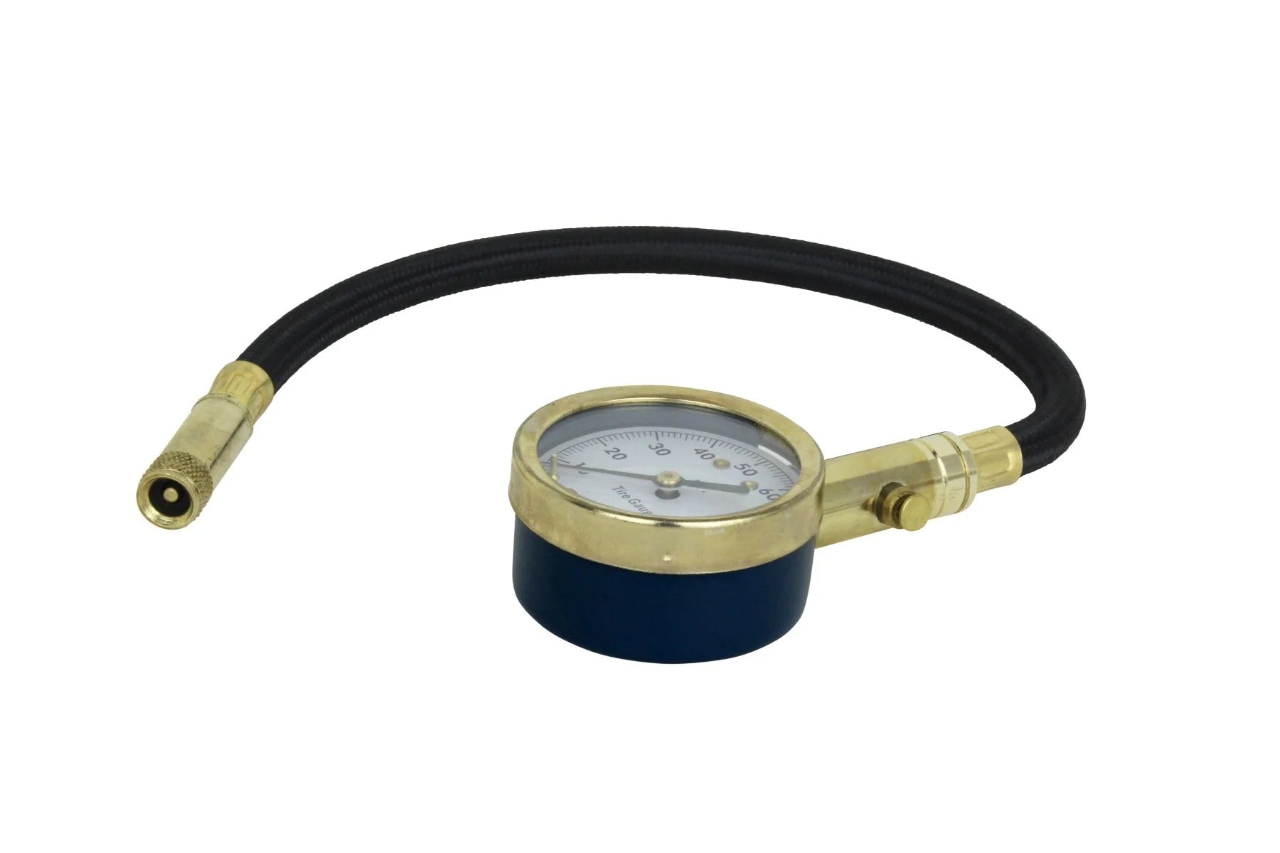 ACCU-GAGE® by Milton® Dial Tire Pressure Gauge with Straight Air Chuck and 11 in. Braided Hose - ANSI Certified for Motorcycle/Car/Truck Tires (0-100 PSI)