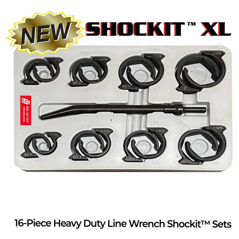 Heavy Duty Sae & Metric SHOCKIT® Socket Line Wrench Set Industrial/Hydraulic Fittings Removal 17-Piece
