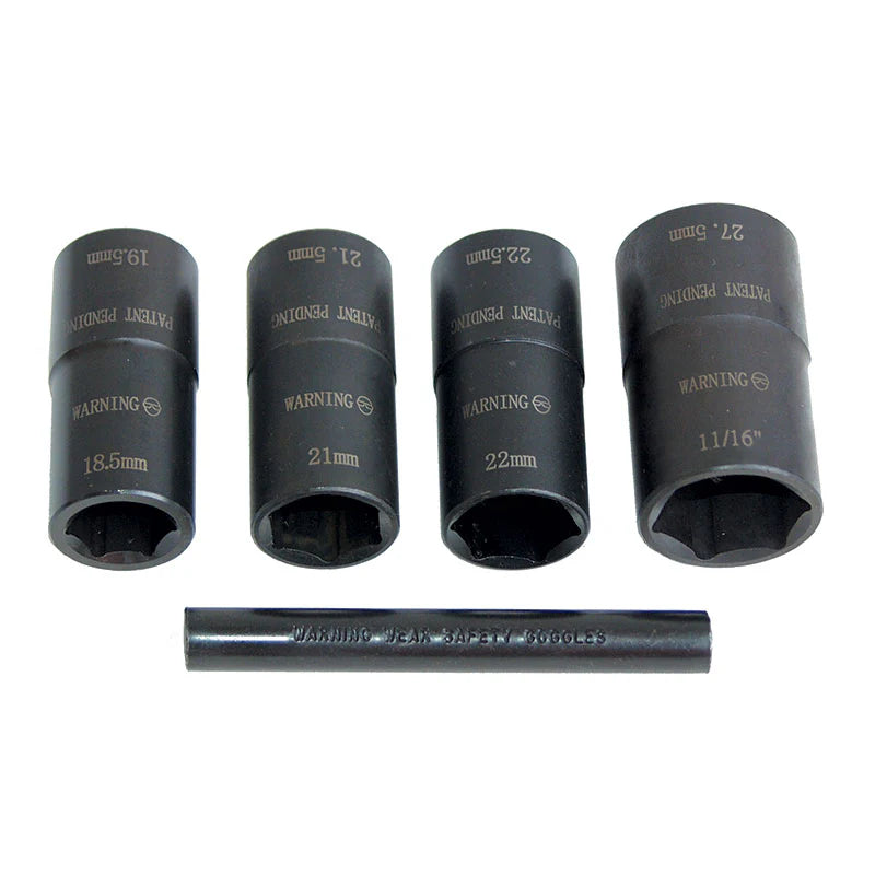 6 Inch Socket ½ - inch Drive Metric 6-Point Dual Sided Impact Socket Set w/Pouch - 5 ...