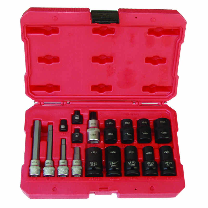 Foreign and Domestic Brake Caliper Socket Kit - 17 Piece