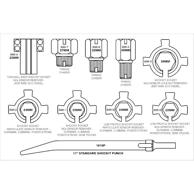 SHOCKIT® Socket Diesel NOx & Particulate Sensor Removal Kit