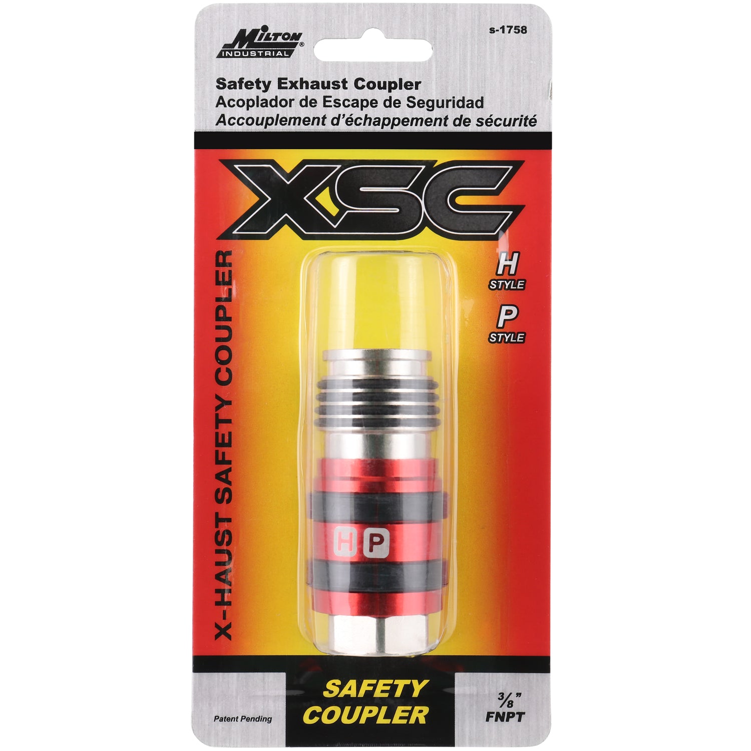 2-In-ONE Universal Safety Exhaust Industrial Coupler, 3/8