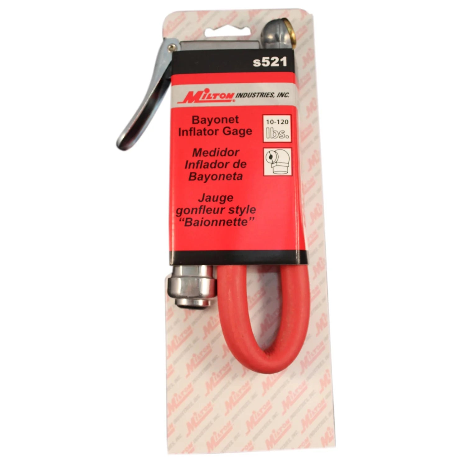 Bayonet Tire Inflator Gauge - Single Air Chuck Head 12