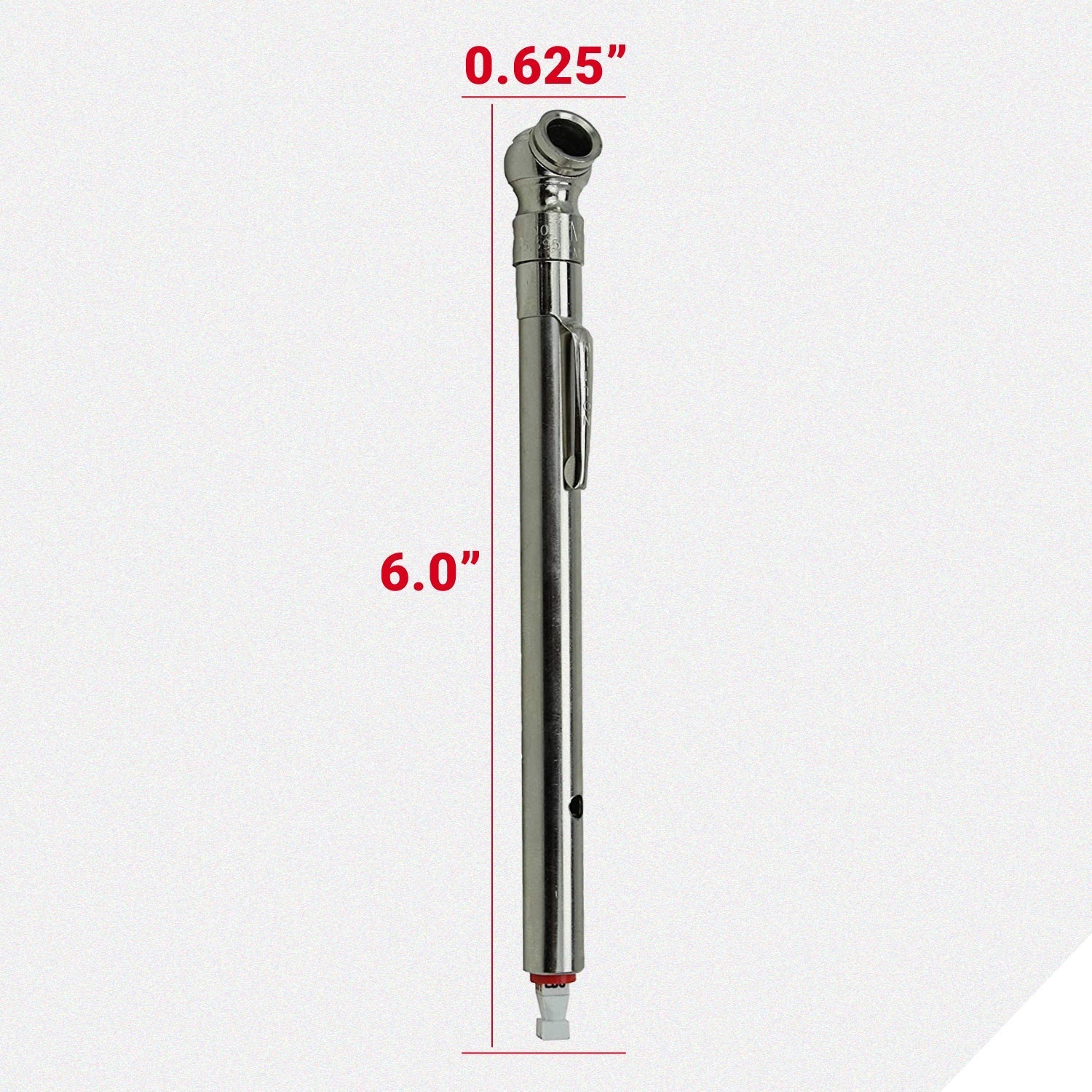 Air/Water-Filled Tire Pressure Gauge, 5-50 PSI Single Head Air Chuck (Box of 10)