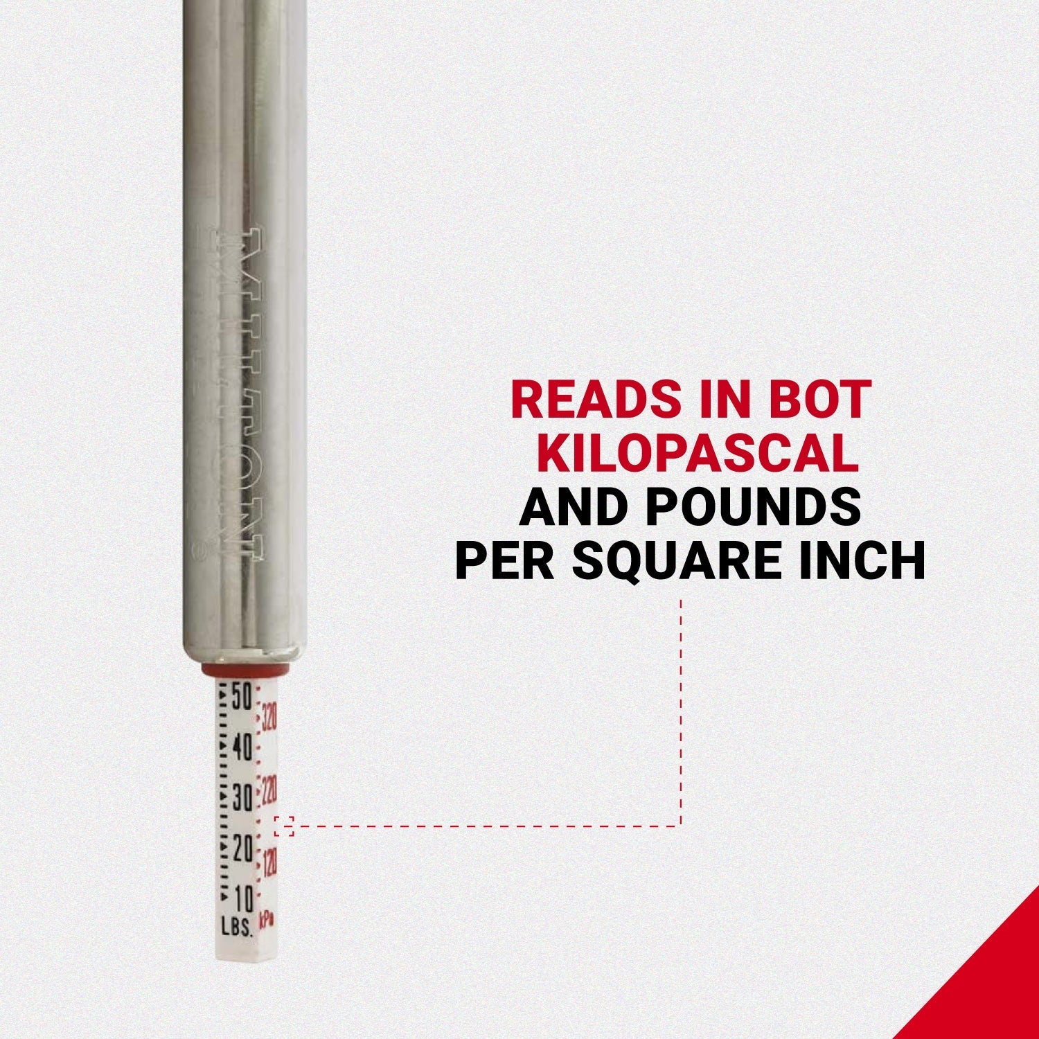 Air/Water-Filled Tire Pressure Gauge, 5-50 PSI Single Head Air Chuck (Box of 10)