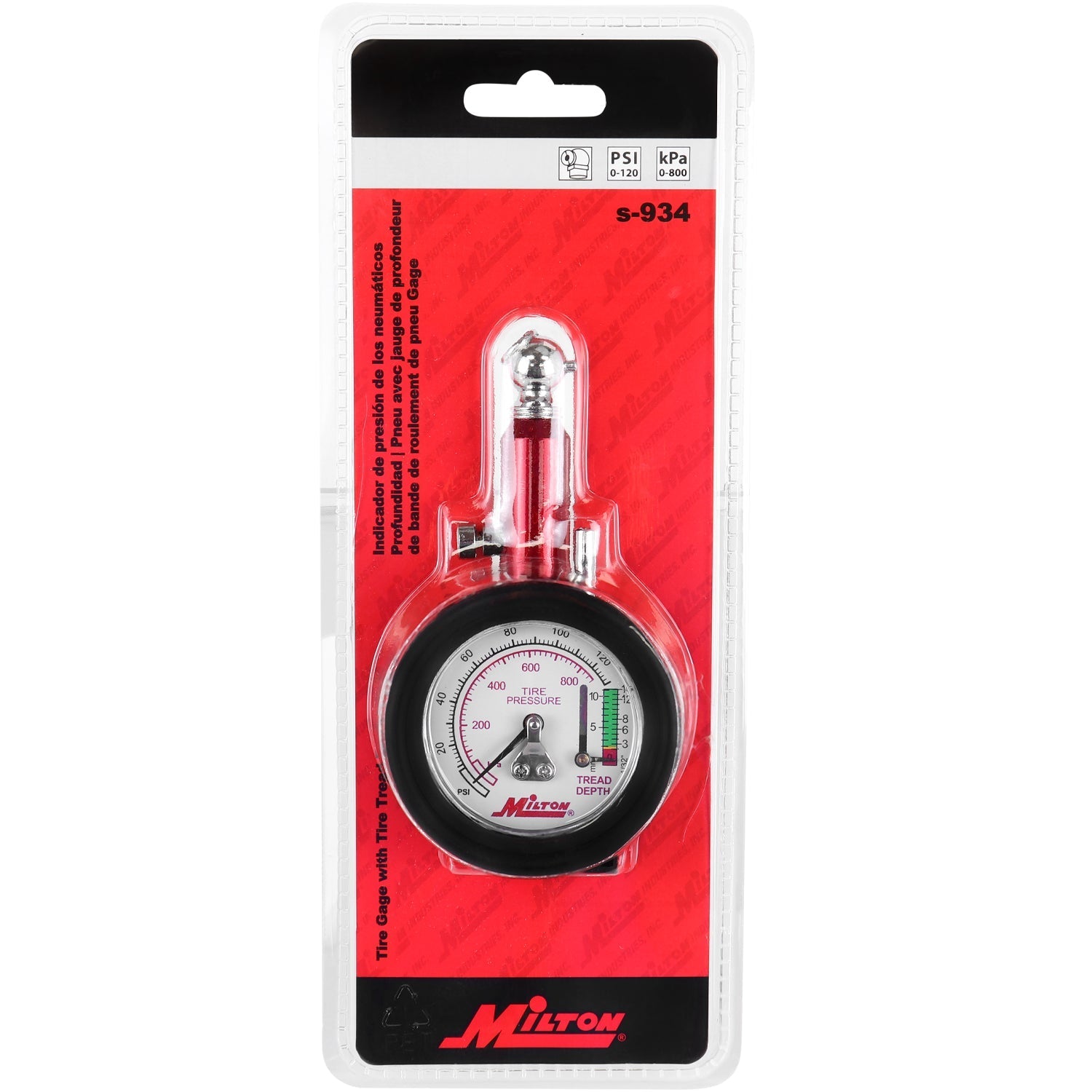 Single Head Dial Gauge w/ Tread Depth Gauge (Single Retail Pack)
