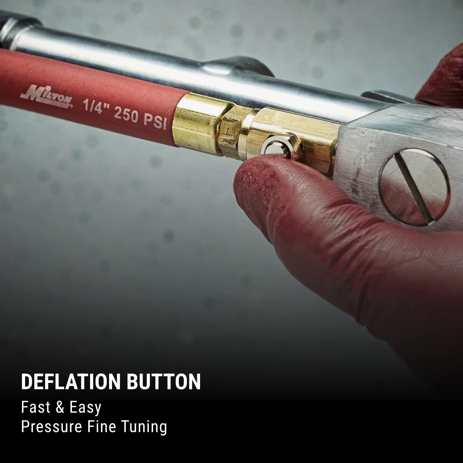 Milton® Tire Inflator Gauge with Dual-Head Straight Foot Air Chuck 5 Foot Air Hose 10-160 PSI